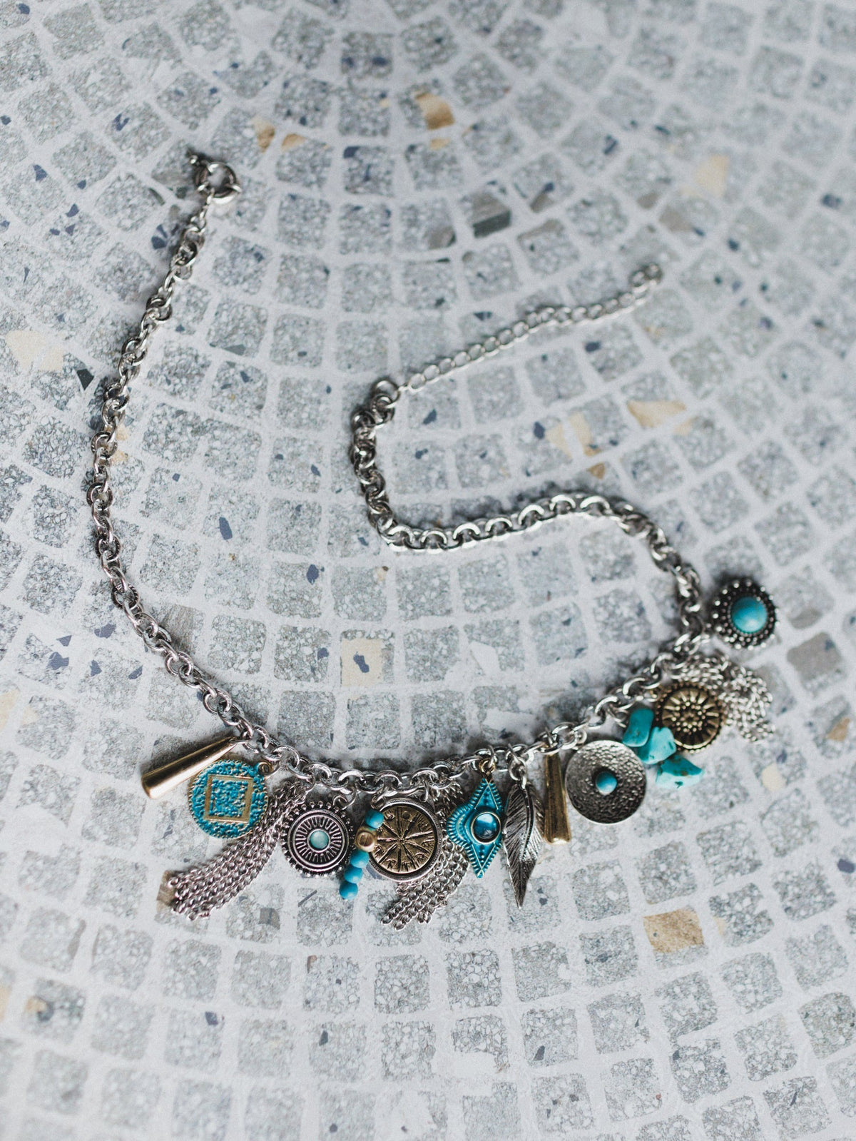 Lost In You Charm Necklace - Turquoise