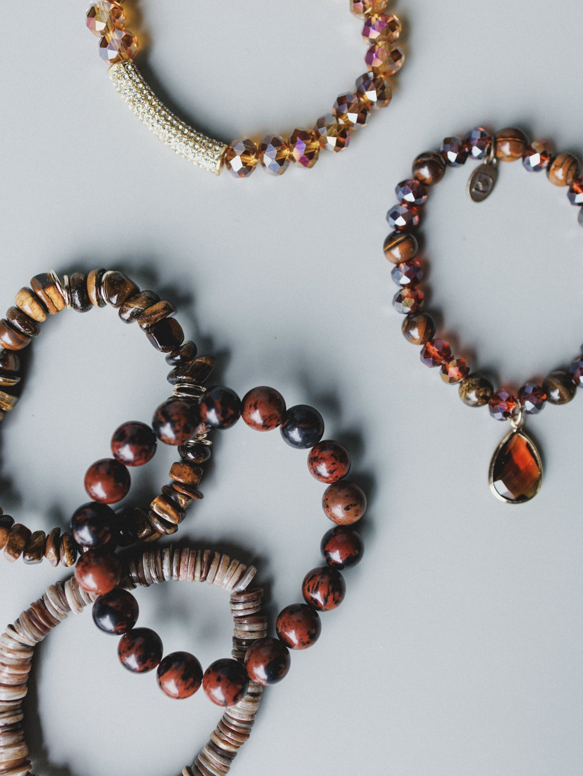 June Beaded Bracelets - Burgundy
