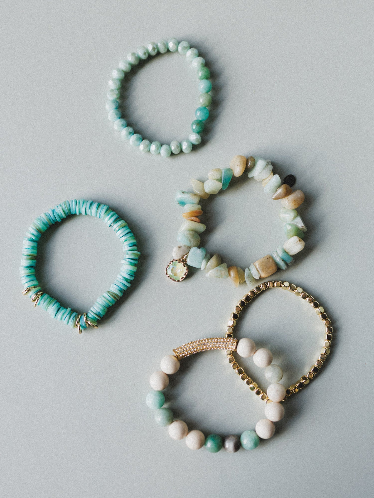 Summer Glow Beaded Bracelets - Aqua - Pre Order