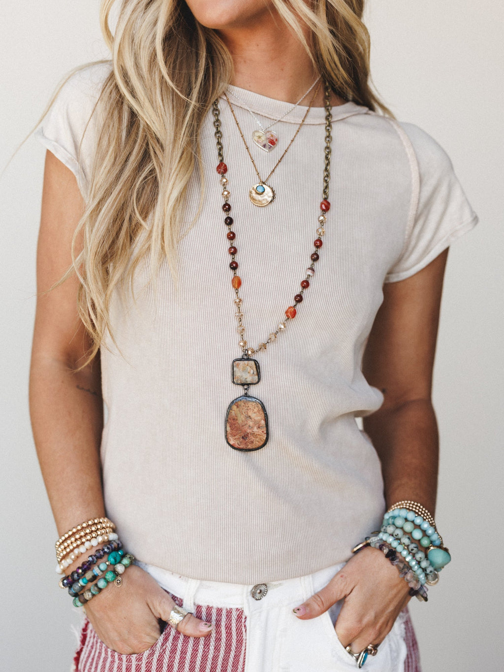 Darby Necklace Gemstone Necklace - Multi