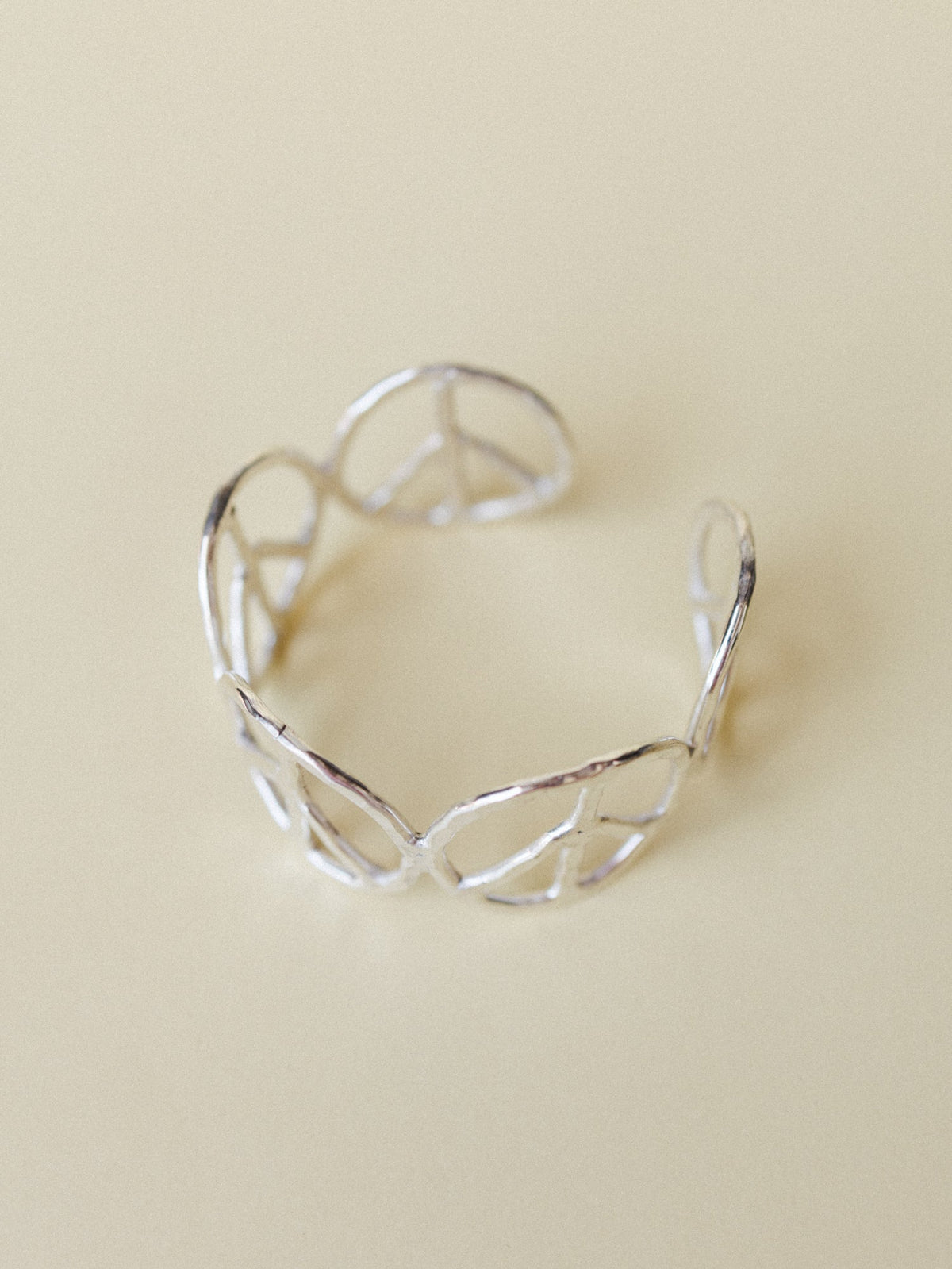 Ziggy Peace Sign Bracelet - Silver