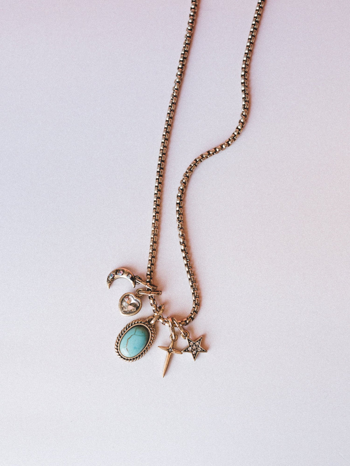 Western Tokens Necklace - Turquoise